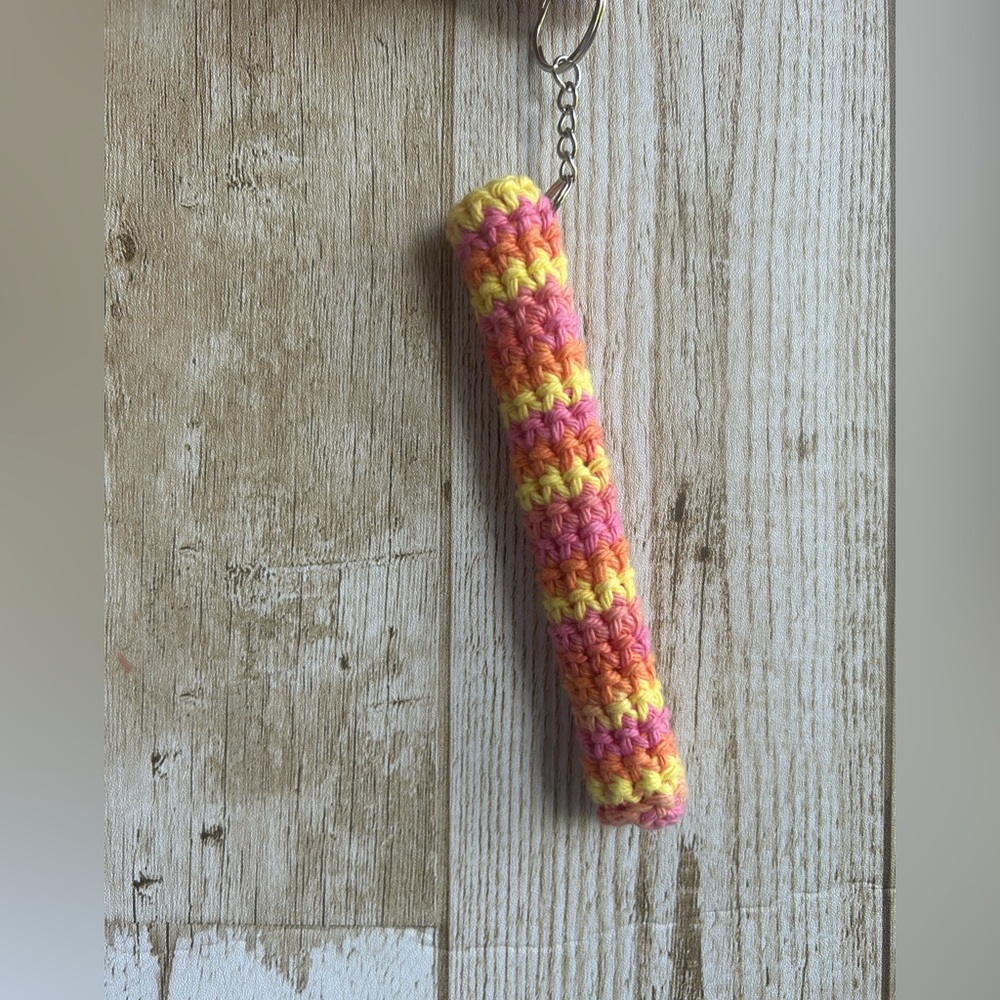Colorful Crochet Keychain Pen Holder